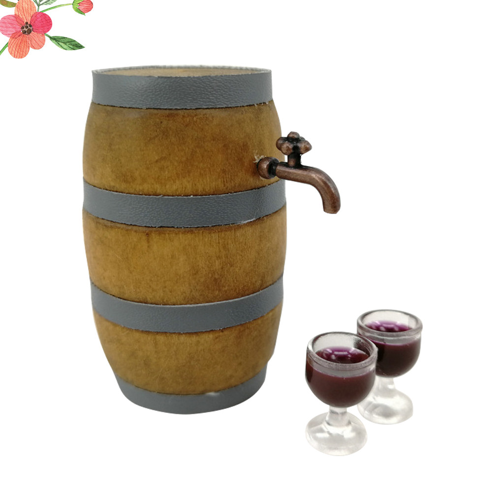 Home Bar Set - Minik Şarap Fıçısı Seti, Bebek Evi